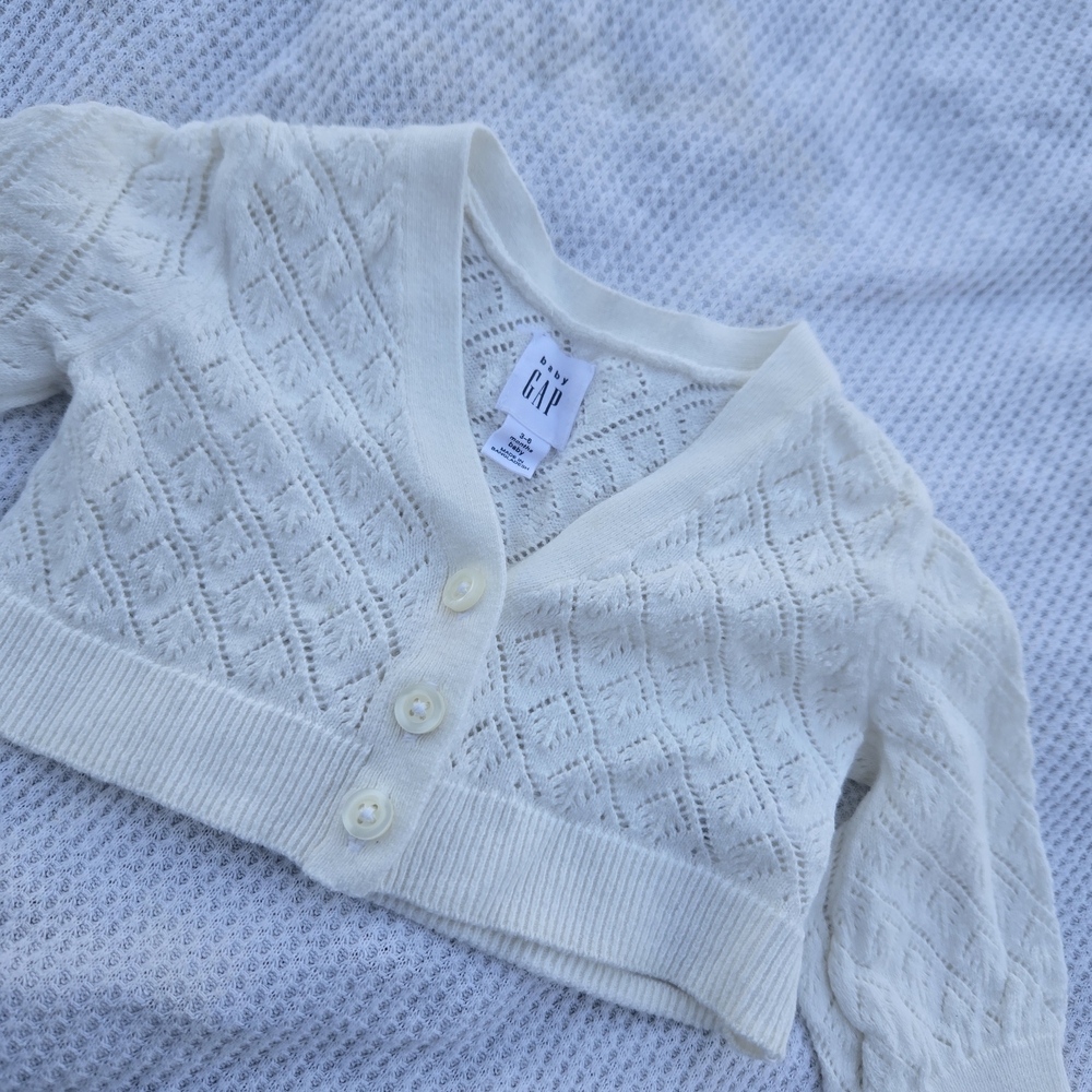 GAP Baby Cream Knit Cardigan
